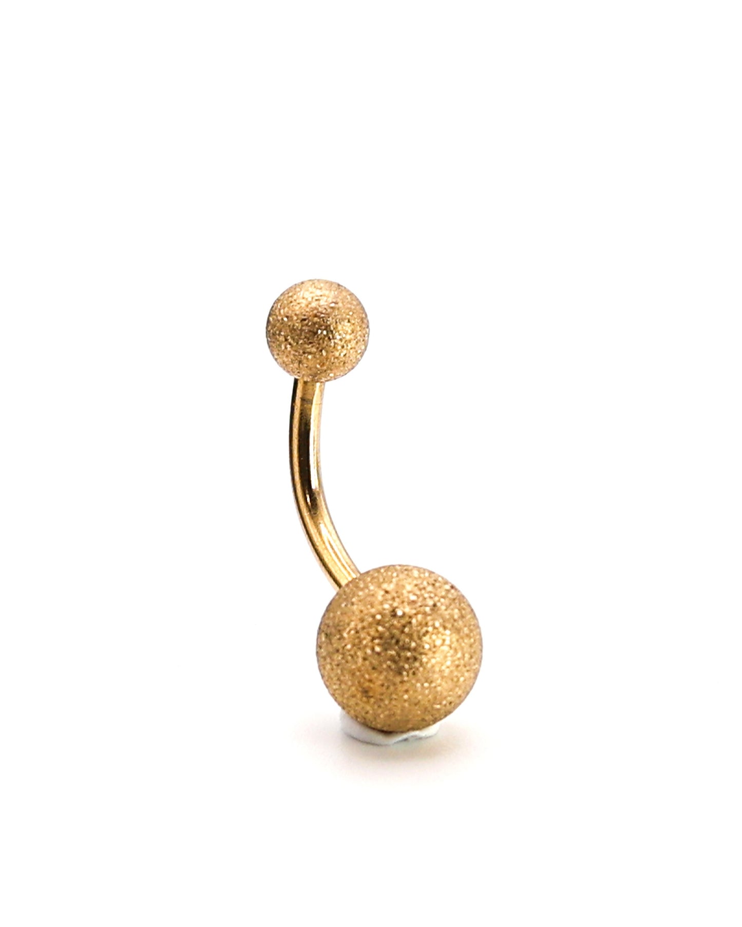 Gold Shimmery Belly Button Bar, displayed on a white matte background.