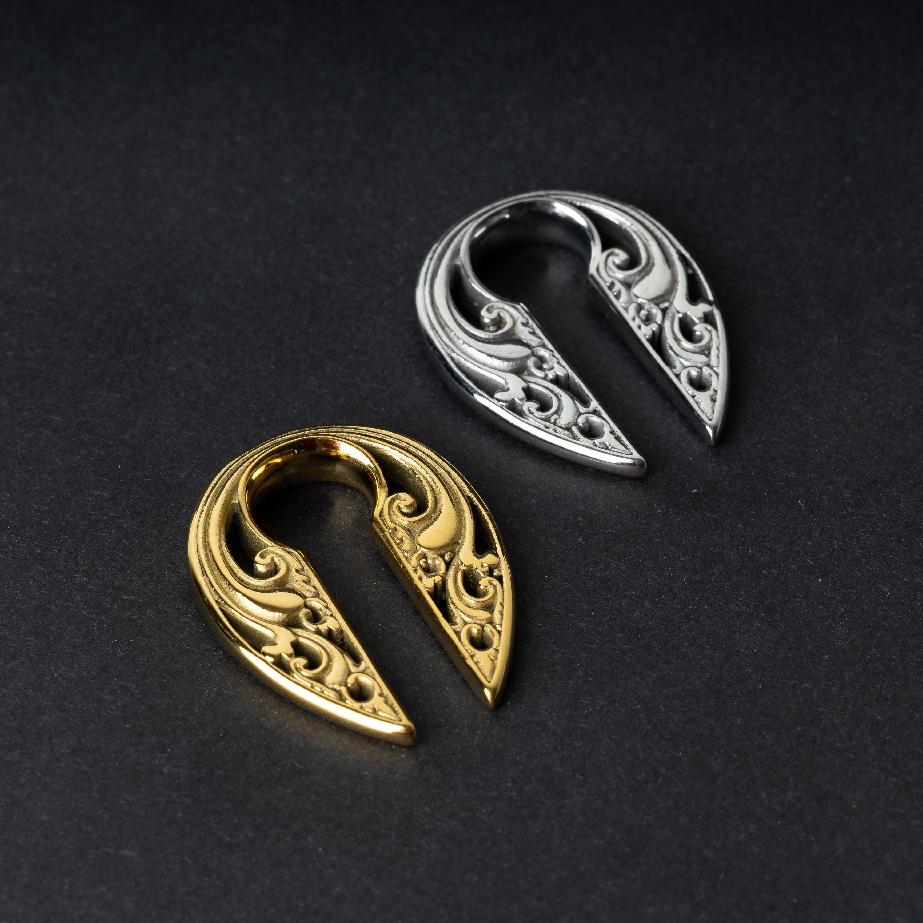 Ornate Ear Weights, Stainless Steel Ear Hangers, Plugs and Tunnels, Gauge Weights, Jewelry for Stretched Ears