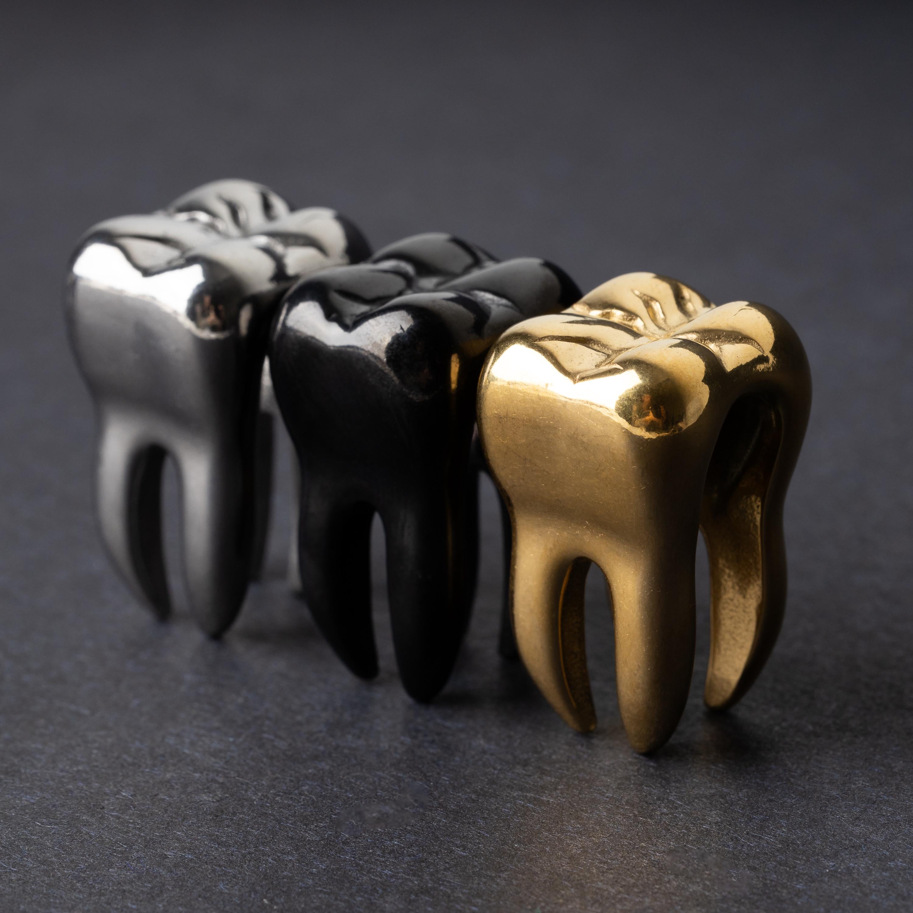 Pair of Tooth Ear Weights, Ear Hangers for Stretched Ears. Ornate Gauges, Plugs and Tunnels, Alternative Wedding Jewelry
