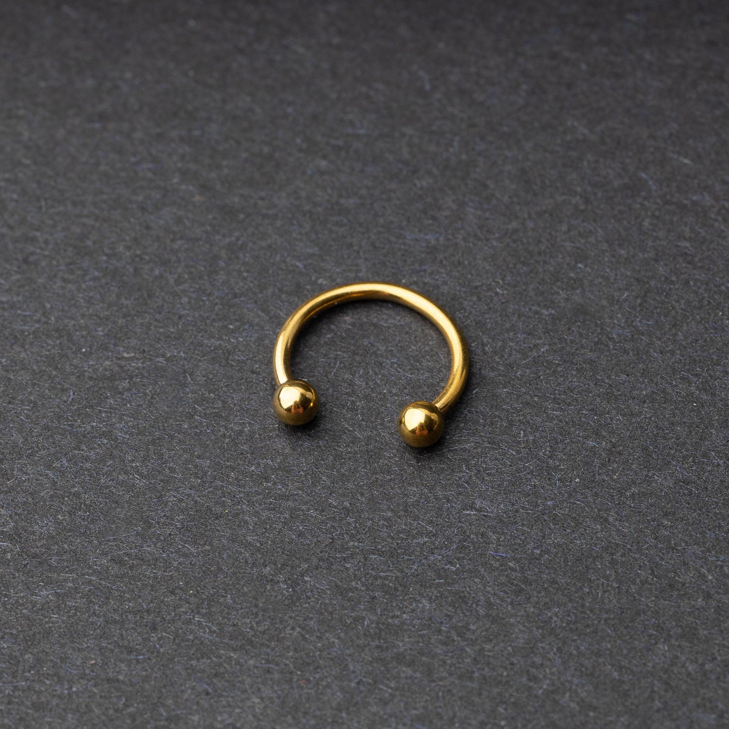 Gold Horseshoe Hoop on a dark background. 