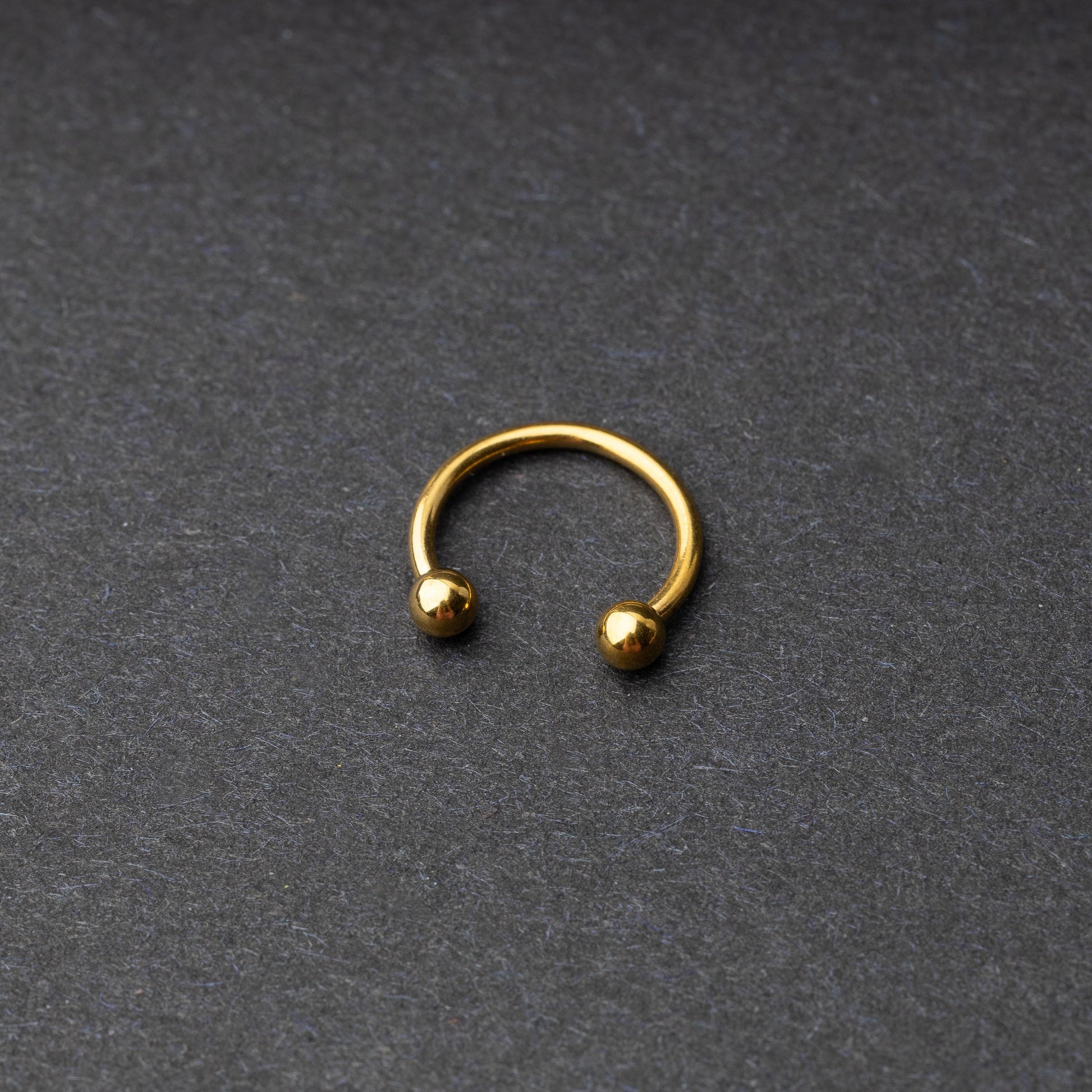 Gold Horseshoe Hoop on a dark background. 