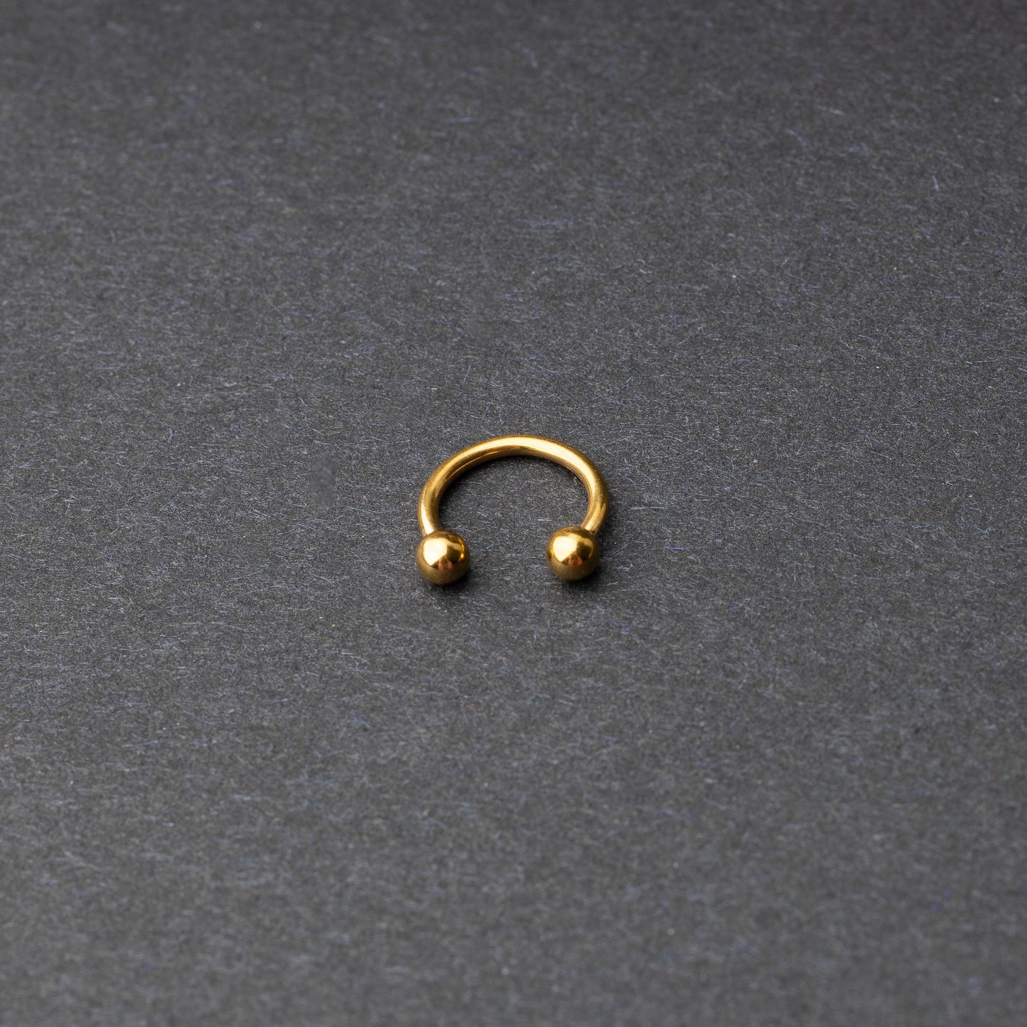 Gold Horseshoe Hoop on a dark background. 
