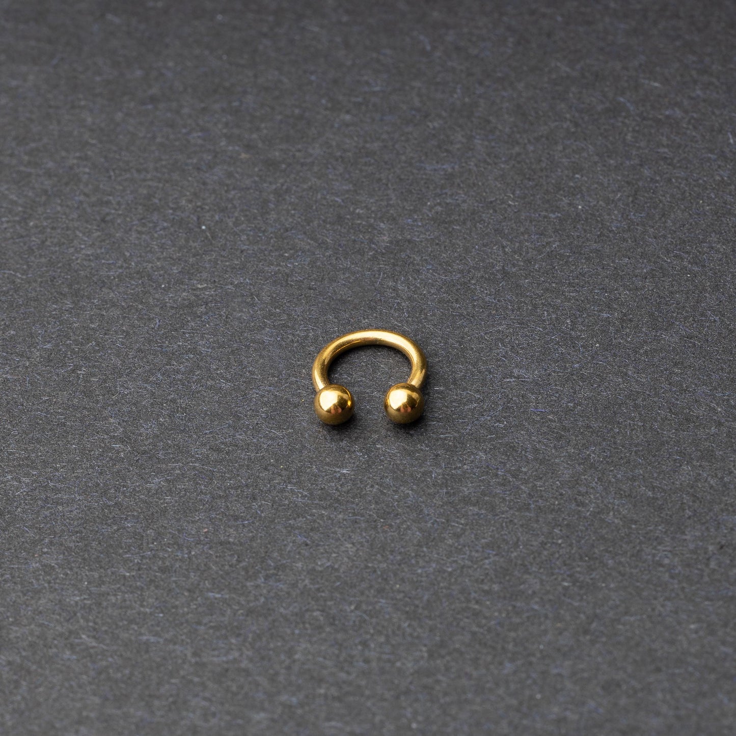 Gold Horseshoe Hoop on a dark background. 
