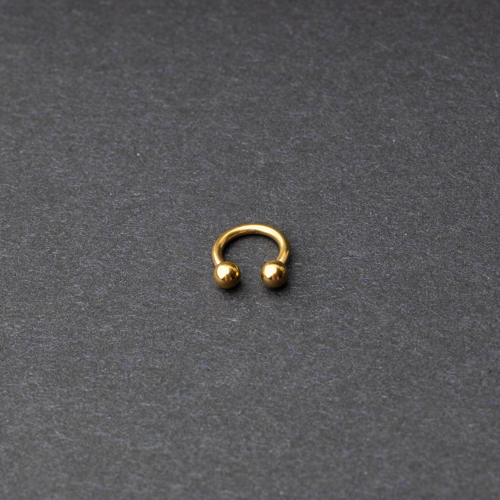 Gold Horseshoe Hoop on a dark background. 