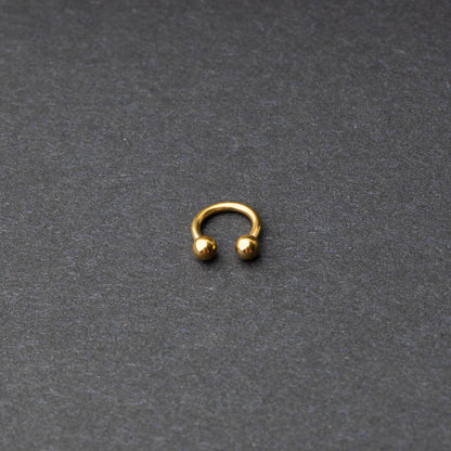 Gold Horseshoe Hoop on a dark background. 