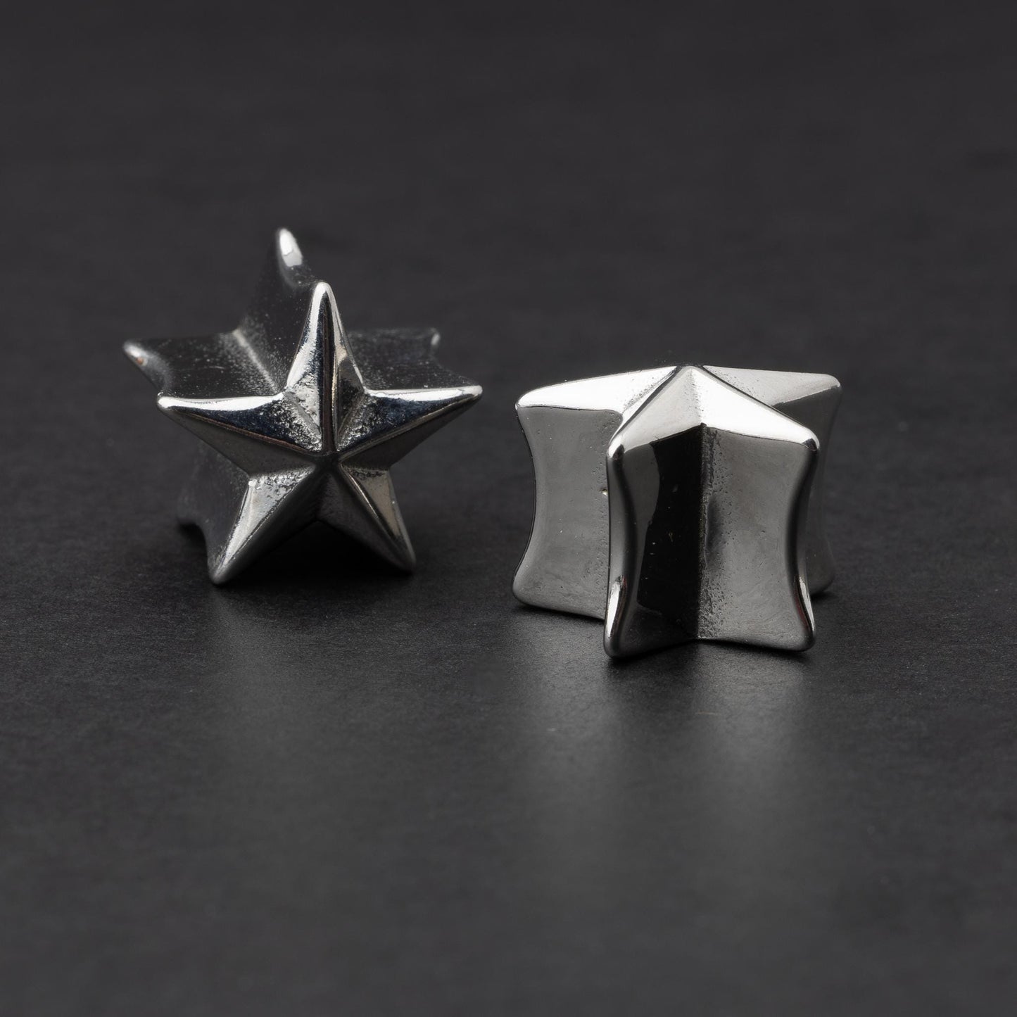 Pair of Star Plugs for Gauges. Stretched Ear Jewelry Plugs & Tunnels in Unique Designs. Alternative Jewelry. Stretched Ears.