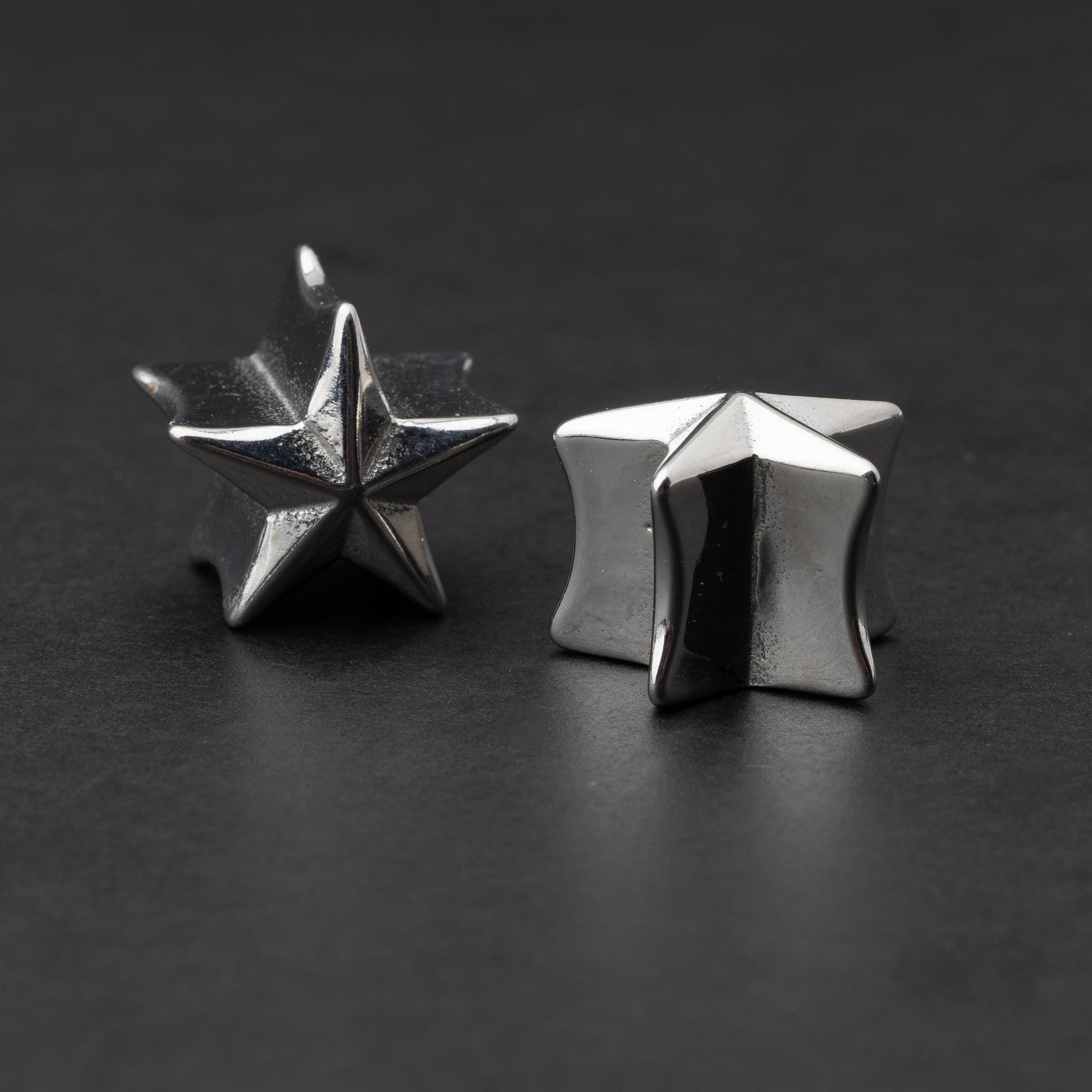 Pair of Star Plugs for Gauges. Stretched Ear Jewelry Plugs & Tunnels in Unique Designs. Alternative Jewelry. Stretched Ears.