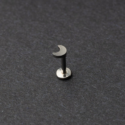 Moon flat back bar in silver displayed on a dark background