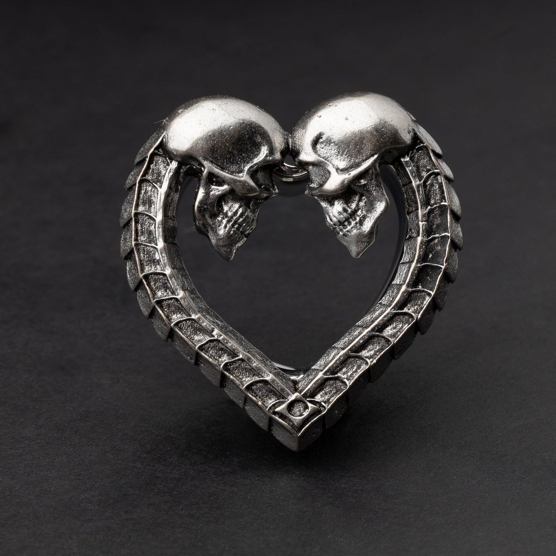 Pair of Spine Ear Tunnels, Saddle Ear Plugs in Silver. Ear Saddle Hangers For Stretched Ears, Gothic Plugs and Tunnels, Spine and Skull.
