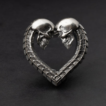 Pair of Spine Ear Tunnels, Saddle Ear Plugs in Silver. Ear Saddle Hangers For Stretched Ears, Gothic Plugs and Tunnels, Spine and Skull.